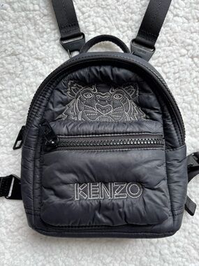 KENZO Designer Tiger Kampus Mini Black Nylon Backpack